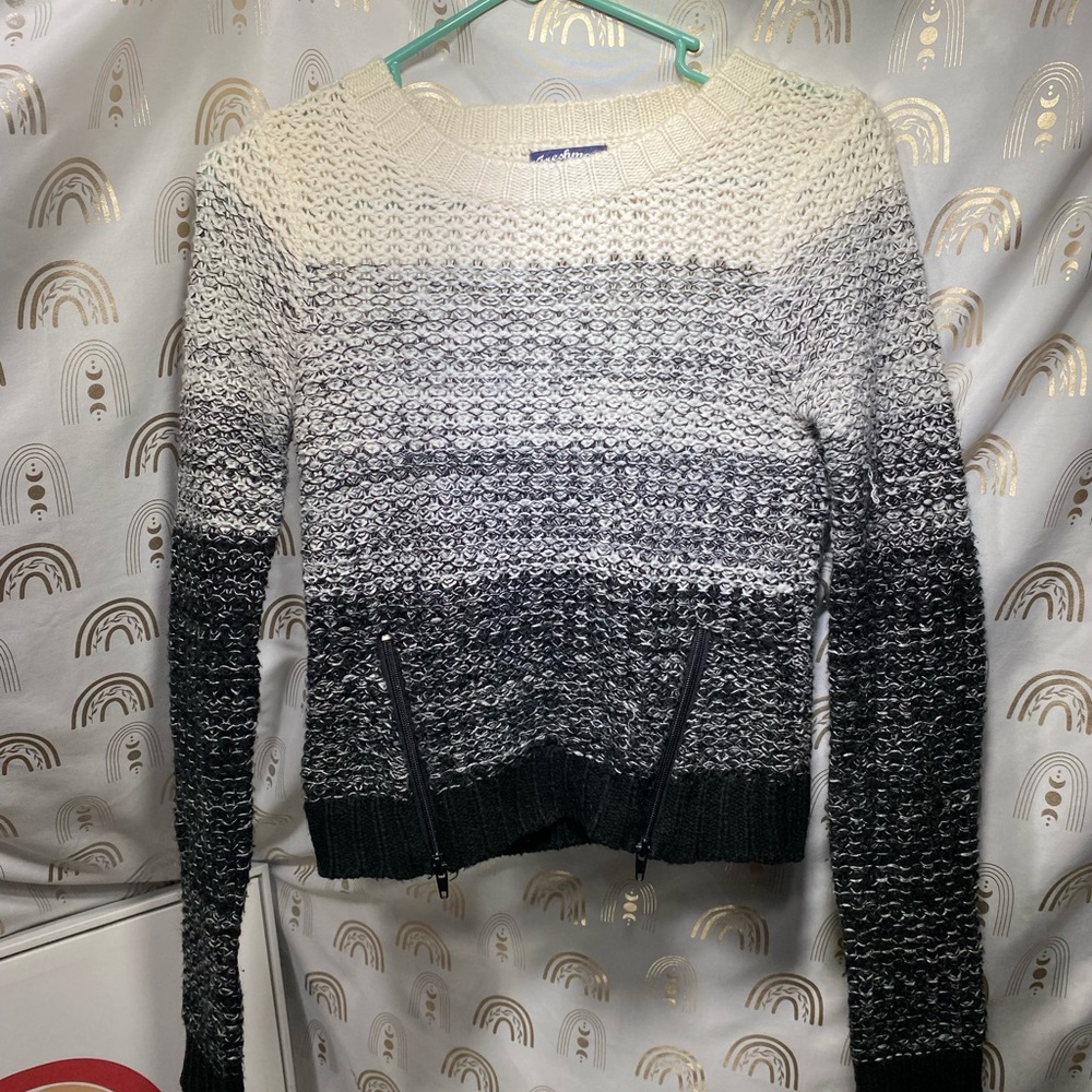 Freshman Black and White Gradient Sweater